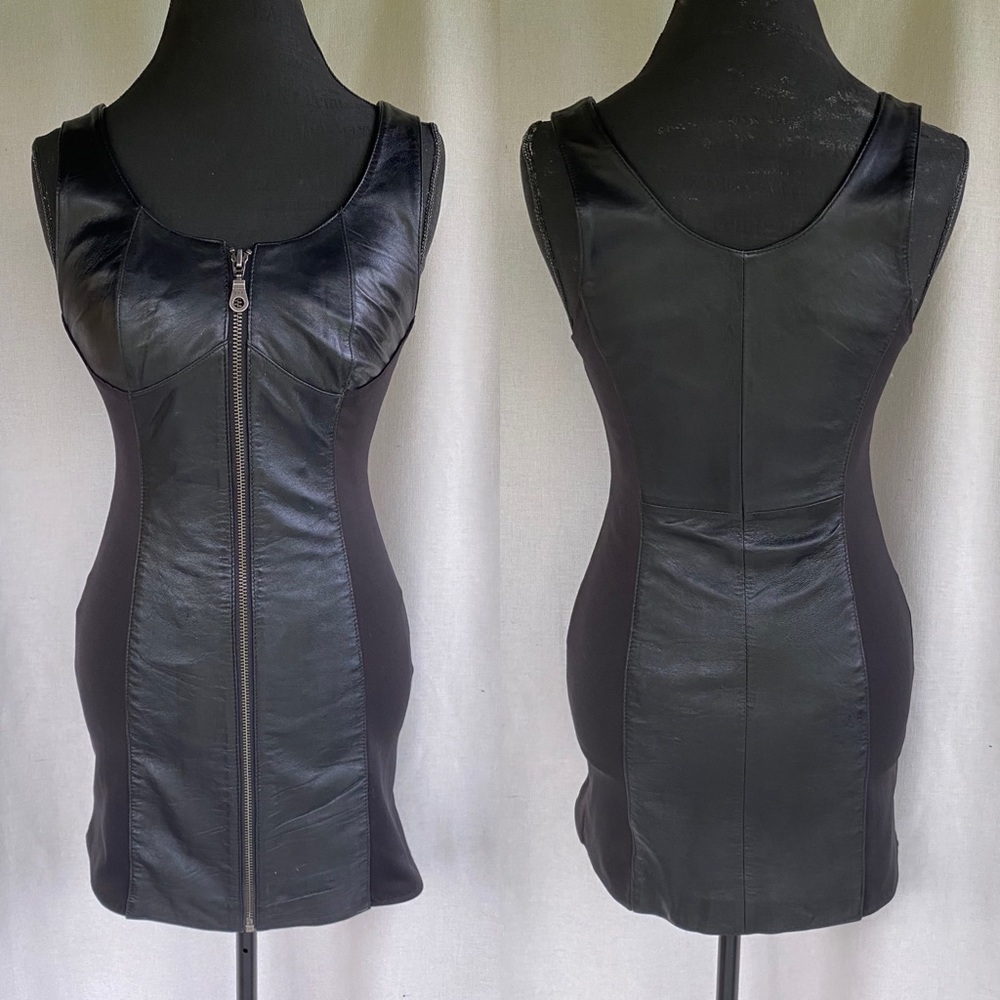 Vintage Leather Biker Dress